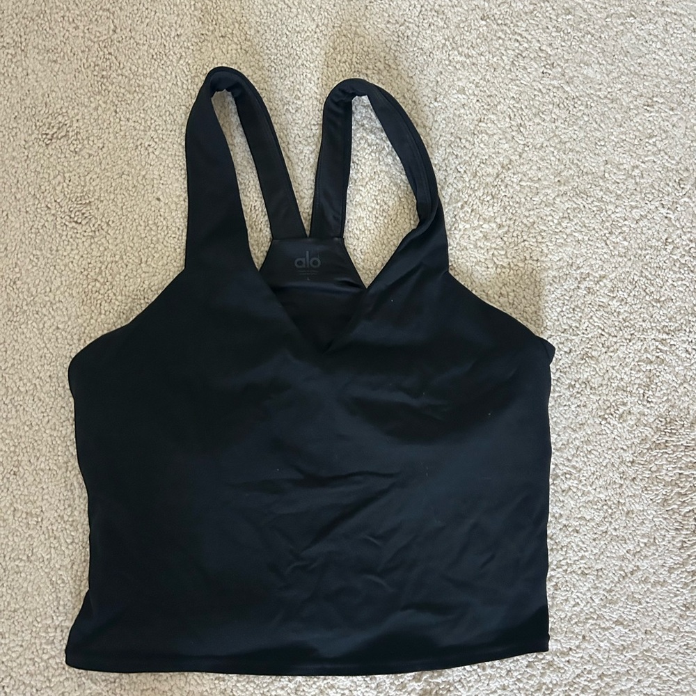 ALO Yoga Black V-Neck Top